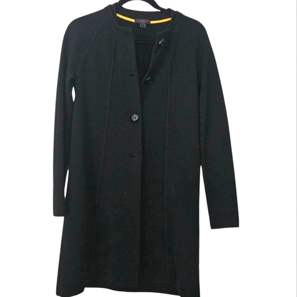 J. Crew Collection Black 100% Wool Long Button Front Blazer Size S - Picture 1 of 9